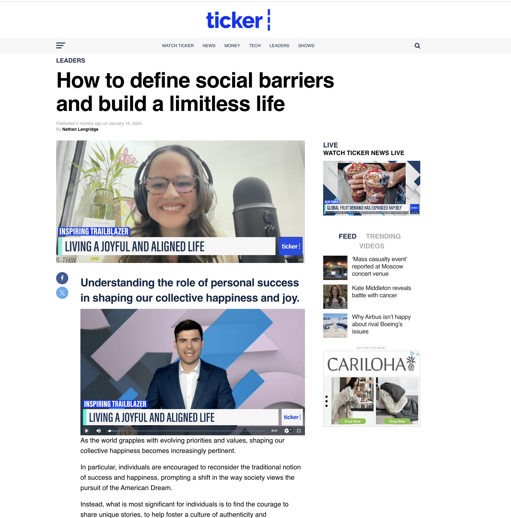 Esther Zeledon ticker article